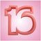 Cookie Cutter Number 16, Pink