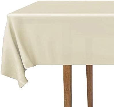 DecorRack 2 Rectangular Tablecloths, BPA-Free Plastic, 54 x 108 inch for Parties, Picnic, Camping, Ivory (2 Pack)