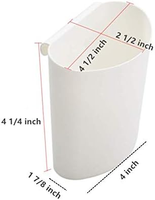 4Pcs Hanging Cup Holder, Rolling Cart Accessories, Space Saver Storage Bucket, Makeup Pencil Holder, White