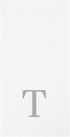 15.8 7.9 Inch 50 Luxenap X Linen-Feel Guest Towels, Lettered Hand Towels - Silver Letter 'T', Sans Serif Font, White
