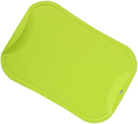 doblé Non-Scratch Flexible Cutting Board for Chopping, Scratch Free Juice Grooves with Easy Grip Handle, Non-Slip Dishwasher Safe for Kitchen (Medium (13.5" x 9.3"), Green)