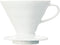 Hario V60 Ceramic Coffee Dripper Pour Over Cone Coffee Maker, Size 02, White
