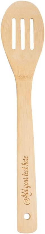 PrintSupremacy Custom Engraved Bamboo Cooking Spoons Set, Non-Stick Wooden Kitchen Gadget, 5 Pieces for Baking Gift