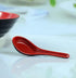 JapanBargain 2384, Set of 6 Black and Red Soup Spoons, Japanese and Chinese Rice Spoons