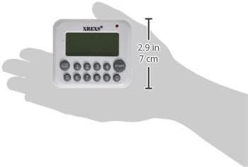 XREXS Digital Kitchen Timer with Magnet Back and Clip, Loud Alarm, Large Display, White (2 Batteries Included)