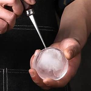 Ice Pick - 17cm / 7" Stainless Steel Ice Chipper with Wood Handle, Japanese Style Ice Crusher for Bartenders