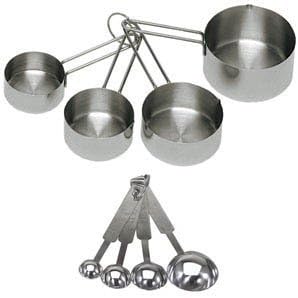 Update International 8-Piece Deluxe Stainless Steel Measuring Cup & Spoon Set