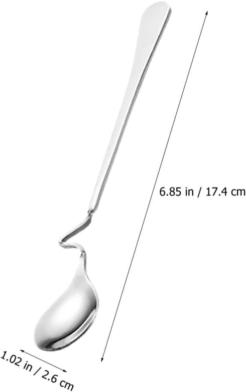4pcs Hanging Coffee Spoons, Bending Handle Stainless Steel Jam Spoons for Tea, Coffee, Dessert