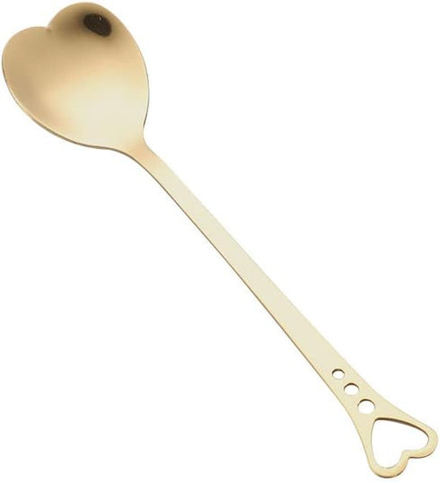 10-Piece Heart-Shaped Stainless Steel Dessert Spoon Set for Home, Restaurant, Cafe, and Bar, Elegant Design