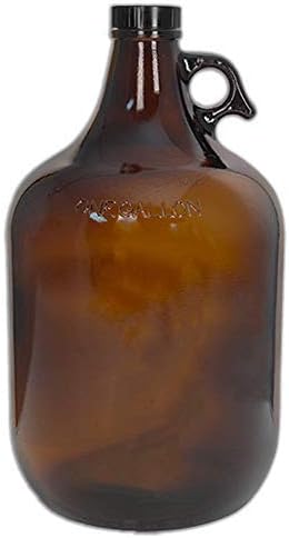 1 Gallon (128oz) Amber Glass Jug with 38mm Cap
