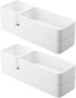 RAUVOLFIA 6 Pack Plastic Drawer Organizer Set, White Bathroom Vanity Trays for Makeup, Jewelry, Office, and Kitchen