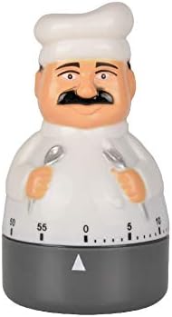 Kitchen Timer | 60 Minutes Countdown Mechanical Timer | Chef Shaped Alarm Clock for Cooking, Baking, Kids