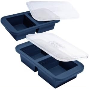 Souper Cubes 2 Cup Silicone Freezer Molds with Lids, Easy Meal Prep Container for Food, Stocks, and More (2-Pack)