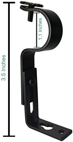Adjustable Curtain Rod Brackets, Black, Set of 2