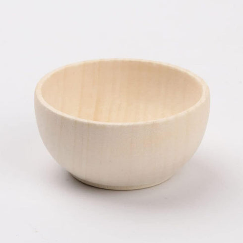 SEWACC 5pcs Unfinished Wooden Bowls, Unpainted Serving Bowls for Fruits, Salad, Cereal, Wood Crafts Bowls