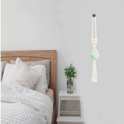 Natural Green Fluorite Meditation Healing Crystals, Feng Shui Hanging Ornament for Car, Home Decor
