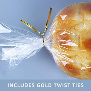 200Pcs 11 18 Inch Gusset x Bottom Bread Bags with Ties, Clear Plastic Micro Perforated Bags for Homemade Bread