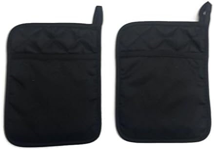 Home Collection Set of 2 Neoprene Pot Holders - 2 Red and 2 Black
