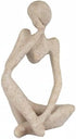 Sandstone Resin Thinker Style Abstract Sculpture Statue Collectible Figurines Home Office Bookshelf Desktop Decor(Small