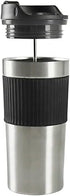 Portable French Press Coffee Maker, Insulated Mug with Double Wall Stainless Steel, 16oz Coffee Tumbler