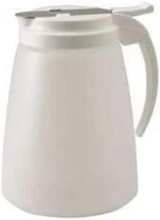 Winco PSUD-32 – 32-Ounce Plastic Syrup Dispenser with Plastic Lid and Stainless Steel Slide Cover