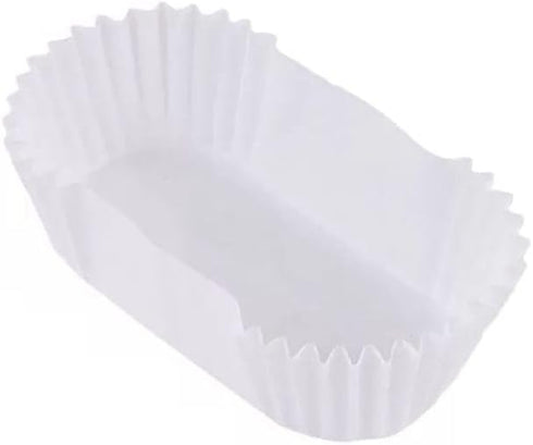 Oval Paper Baking Cups, Cupcake Liners for Muffins, Oval Mini Cake Mould Kitchen Supplies (White)