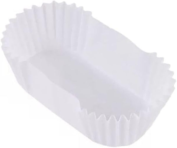 Oval Paper Baking Cups, Cupcake Liners for Muffins, Oval Mini Cake Mould Kitchen Supplies (White)