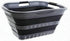SAMMART 30L (8 Gallon) Collapsible Plastic Laundry Basket - Foldable Pop Up Storage Container (Grey/Black)