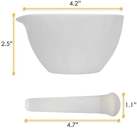 EISCO Porcelain Mortar & Pestle Set, 5oz, Unglazed for Kitchen or Laboratory