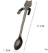 10PCS Stainless Steel Cute Mini Cat Spoon for Tea, Coffee, Dessert, Sugar, Ice Cream, etc (11.5cm/4.5inch) Black