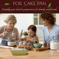 KitchenDance Disposable Aluminum Loaf Pan with Plastic Lids, 2 Pounds, Gold, 1850P