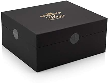 Set (40 oz.), 4 4 Tea Accessories Box With Glass Teapot Infuser, Teacups, and Saucers for Blooming & Loose Leaf Tea