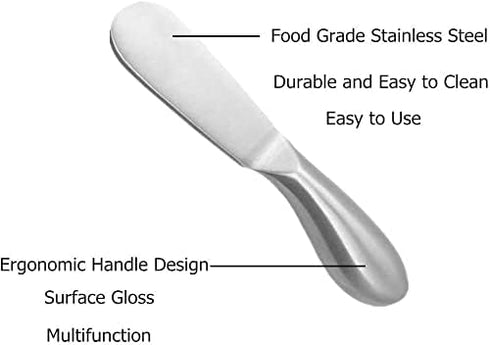 sweetfamily 6-Piece Spreader Knife Set, Mini Serving Tongs, Stainless Steel Multipurpose Cheese and Butter Knives