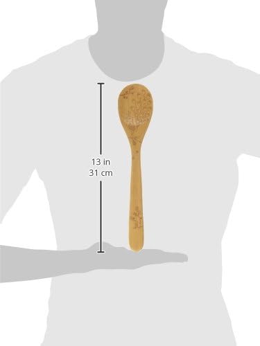 Talisman Designs Laser Etched Beechwood Mixing Spoon, Woodland Peacock Design