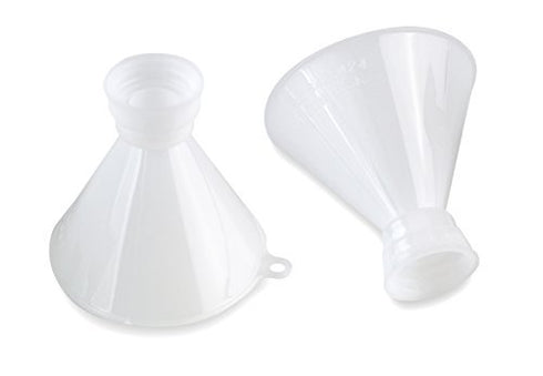 Threaded Plastic Funnels for 24 mm and 28 mm Bottles, Set of 2