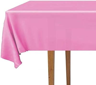 DecorRack 2 Pack Rectangular Tablecloths, 54 x 108 inch, Fuchsia Pink Plastic for Parties, Picnic, Camping