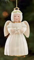 Lenox Christmas Angel with Snowflake Ornament, Ivory Porcelain with 24k Gold, New In Box