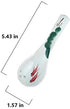 Ceramic Soup Spoons Set of 4, Chinese Style Glaze Porcelain Rice Spoons, Dark Green Asian Tableware