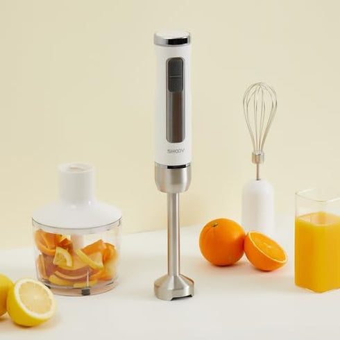 Cordless Rechargeable 3 in 1 Hand Blender & Mixer, Stainless Steel Stick, 8 Speed + Turbo, Easy to Clean, USB Charge