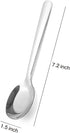 ChenShuo Stainless Steel Flat Bottom Dinner Spoons, korean Spoons with Long Handles, Asian Soup Spoon, Dishwasher Safe, 7.2 Inches, 4 Pack