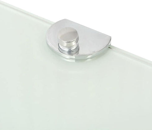 9.8 9.8 vidaXL Corner Shelf White Tempered Glass in x in Wall Mounting