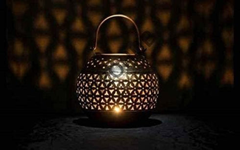 eTroves Handmade Moroccan Lanterns - Hanging & Table Top Tea Light Candle Holder for Indoor Outdoor Use