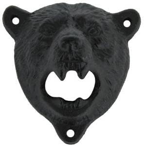 Kipokalor Wall Mounted Bottle Opener - Cast Iron Grizzly Bear Teeth Bite Opener