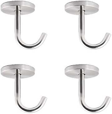 Stainless Steel Ceiling Hooks Mount Coat Hanger - 2 Inch, 4 Pack