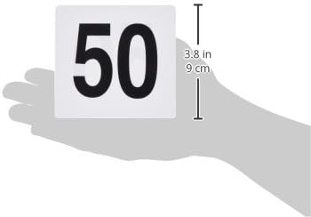 Winco Plastic Table Numbers, 1-50, White, Black