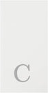 15.8 7.9 Inch 50 Luxenap X Linen-Feel Guest Towels, Lettered Hand Towels - Silver Letter 'C', Sans Serif Font, White