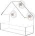 Window Bird House Feeder - Extra Strong Suction Cups Clear Bird Seed Holder for Outside Birdhouse Shape