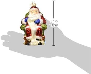 Old World Christmas 40300 Glass Blown Ornaments for Christmas Tree, Santa Checking List
