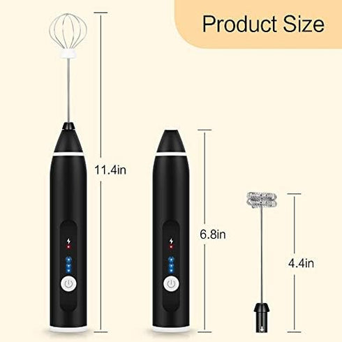 Electric Milk Frother Drink Stirrer Tools, Automatic Egg Beater USB Charging Mixer with 3 Settings for Coffee