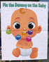 Funny Baby Shower Game - Pin The Pacifier, Includes Large Poster, 24 Stickers, and Luxury Blindfold